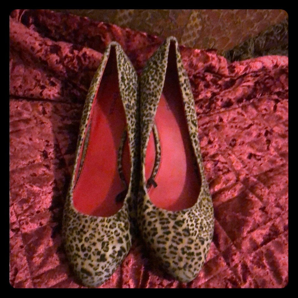 Leopard Print Wedge Heels